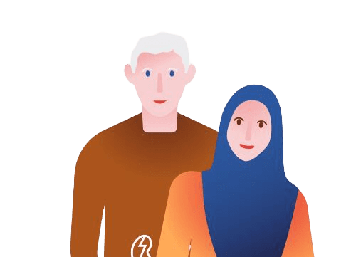 Illustratie van 2 personen