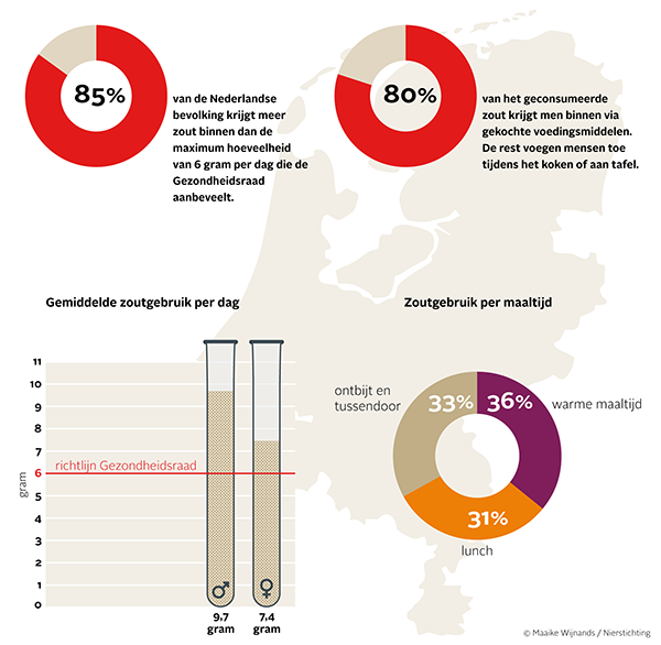 Grafieken over zoutconsumptie in Nederland